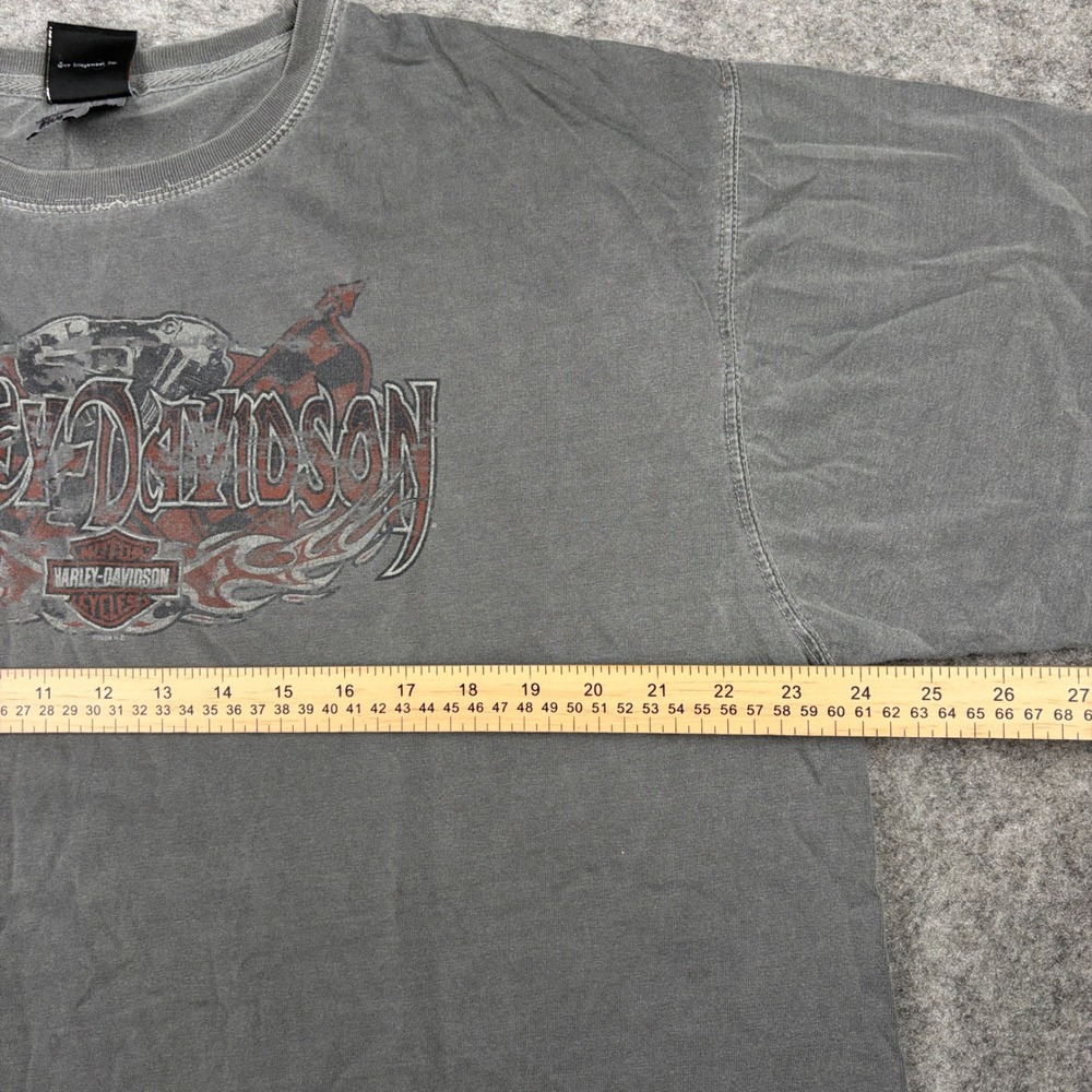 Vintage Y2K Harley Davidson Graphic T-Shirt Mens XL Gray Distressed Faded Biker - Picture 12 of 15